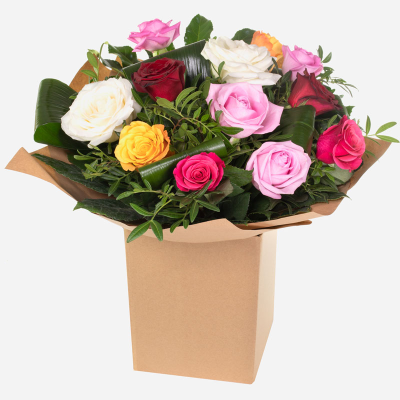 Sweet Romance - A bouquet of mixed beautiful roses is sure to create a lasting impression.